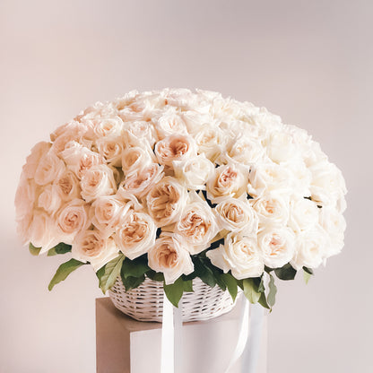 White O`hara Flower Basket