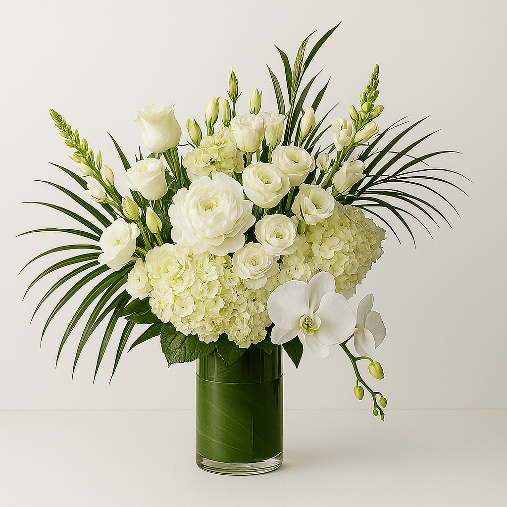sympathy white flowers